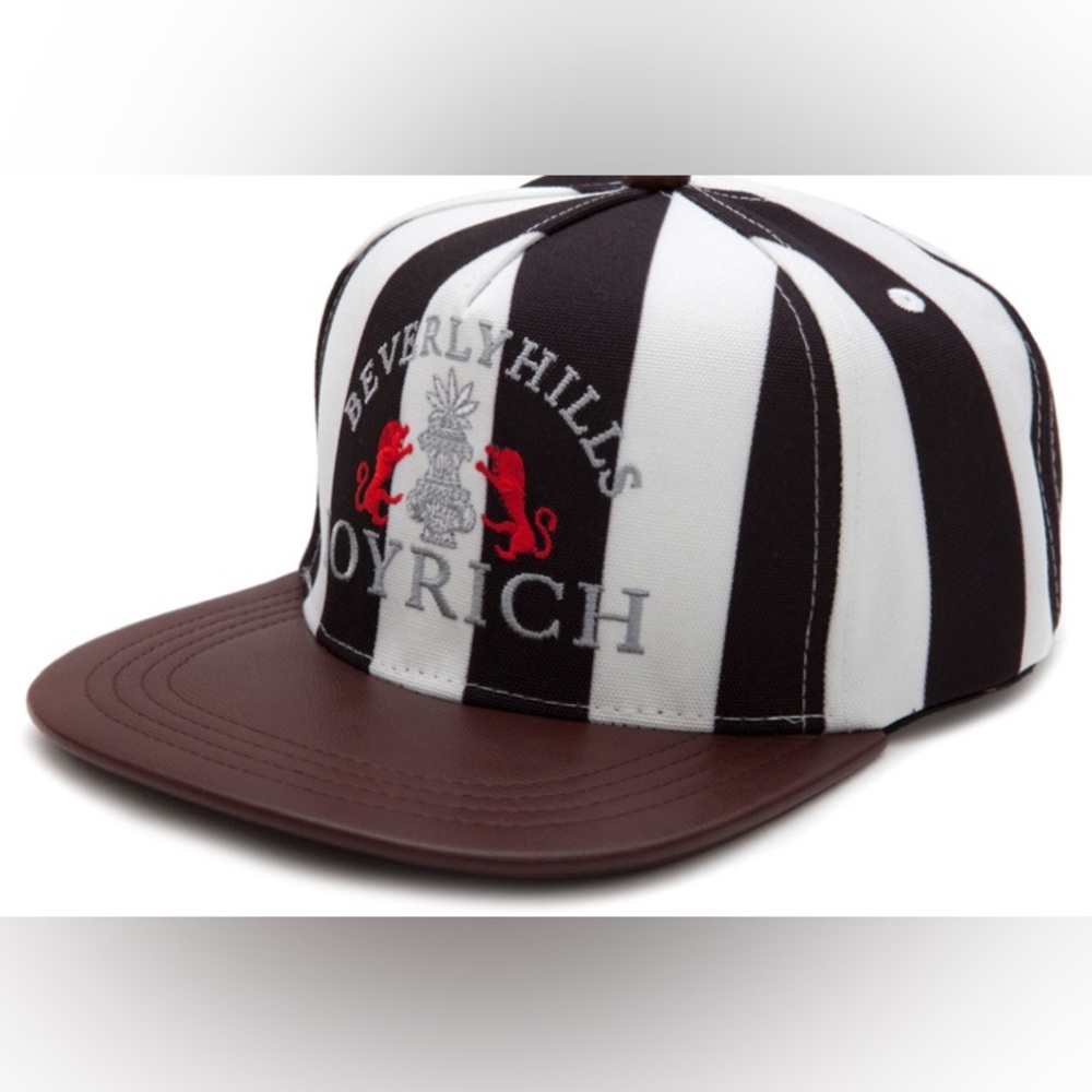 Joyrich ball cap brown with black and white stripes snapback
